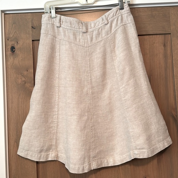 The Territory Ahead 100% linen Skirt womens 8 A Line knee length 90’s Y2K beige - Picture 2 of 10